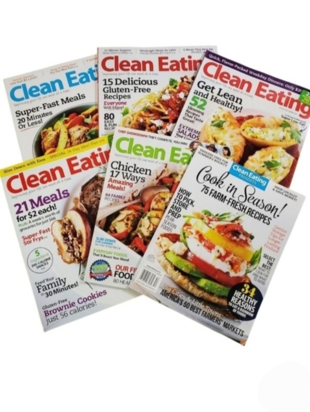 Clean Eating Magazines Healthy Living & Whole Food Recipes Set D